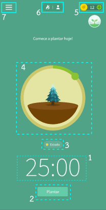 vista do aplicativo forest